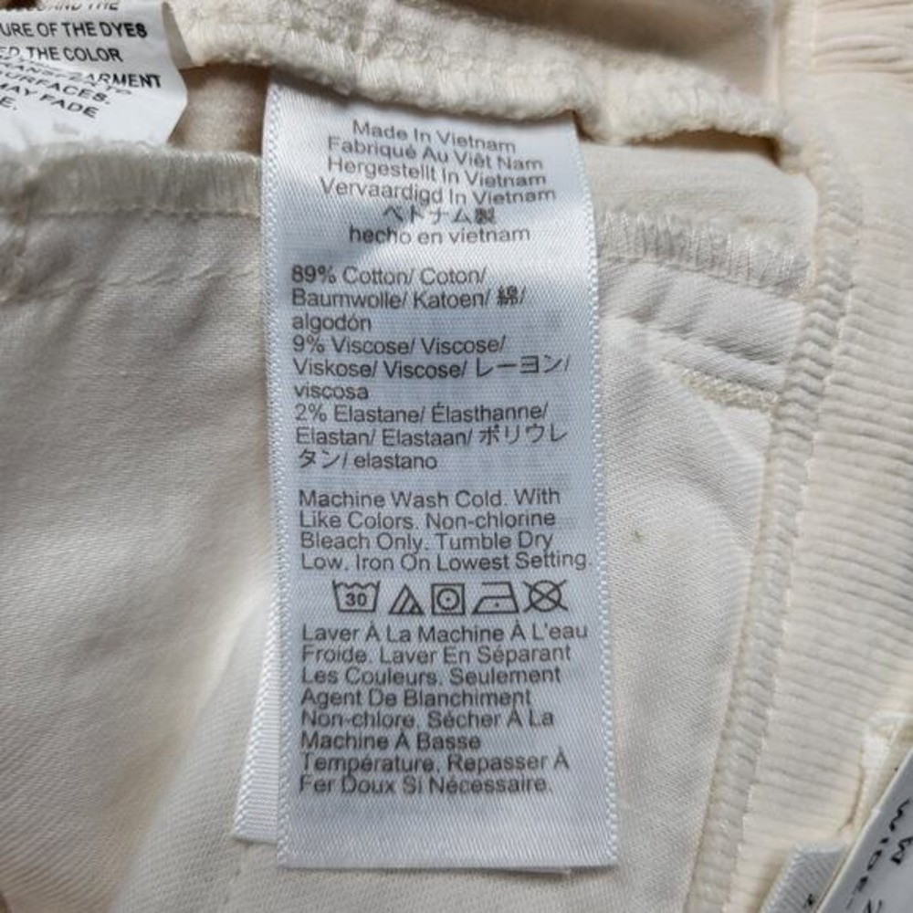 Madewell Wide Leg Corduroy Pant Vintage Ivory Winter White Stretch Minimalist 30 - Picture 12 of 12